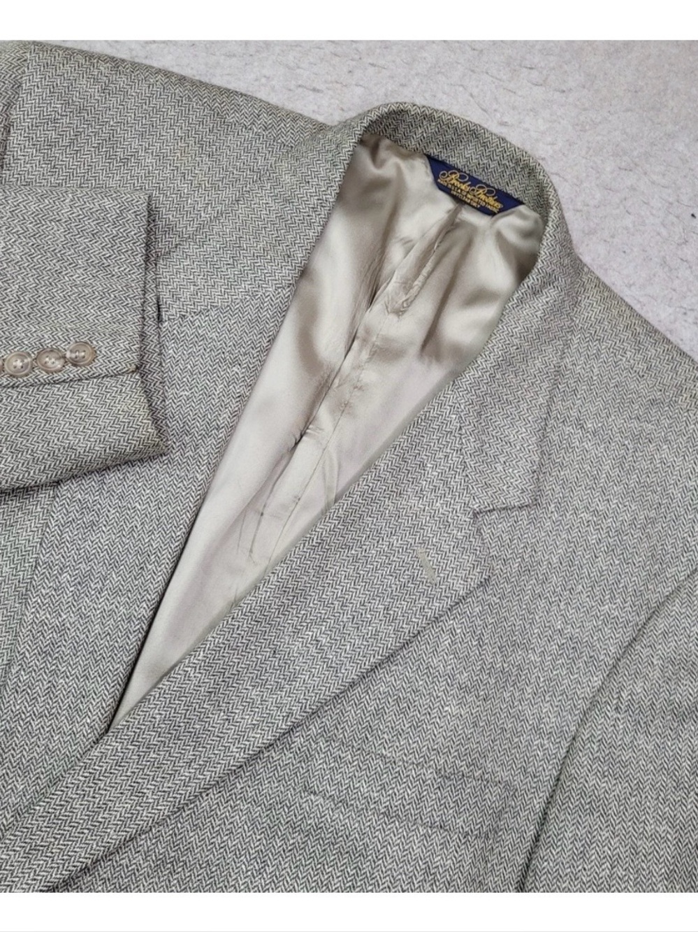 Brooks Brothers Light Gray Herringbone Sport Coat 48R